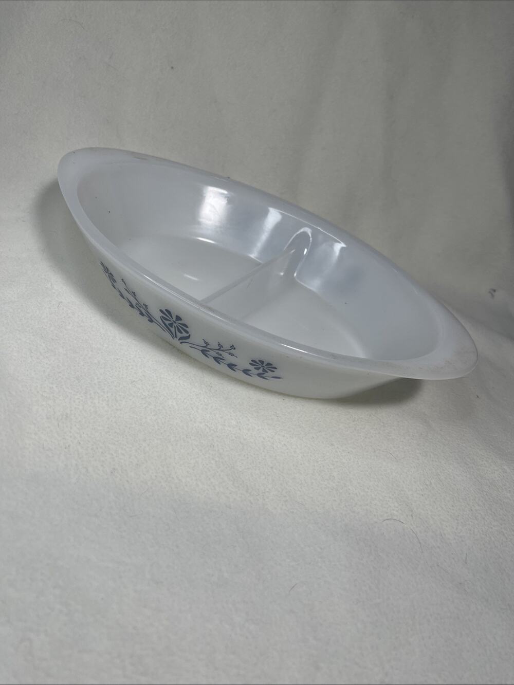 Vintage FireKing Blue Cornflower Serving Divided Dish